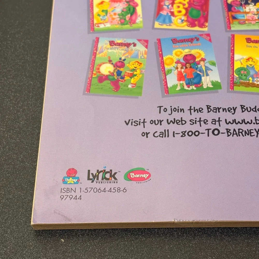 Barney Coloring Activity Book Kids OS Purple Excellent Fun With Rhymes Vintage